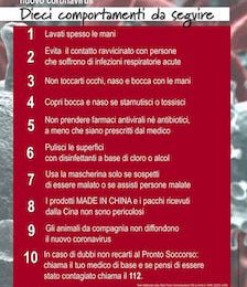 Punto N10: in caso di dubbi non recarti al pronto soccorso, chiama il tuo medico di base e se pensi di essere stato contagiato chiama il 112